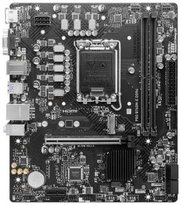 Материнская плата MSI PRO B760M-E DDR4 Socket 1700 B760 2xDDR4 1xPCI-E 16x 1xPCI-E 1x 4xSATA III mATX Retail