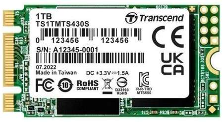 Твердотельный накопитель SSD M.2 1 Tb Transcend TS1TMTS430S Read 560Mb/s Write 520Mb/s 3D NAND TLC