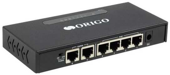 ORIGO OS1206P/A1A Неуправляемый PoE-коммутатор 4x100Base-TX PoE+, 2x100Base-TX, PoE-бюджет 60 Вт, корпус металл 2034001730