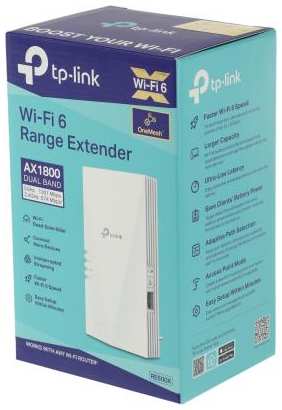 Беспроводной репитер TP-LINK RE600X 802.11ax 1200Mbps 2.4 ГГц 5 ГГц 0xLAN белый 2034002103