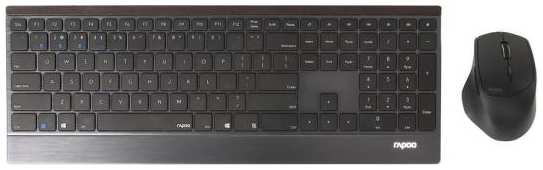 Клавиатура + мышь Rapoo 9500M клав:черный мышь:черный USB беспроводная Bluetooth/Радио slim (18892) 2034003672