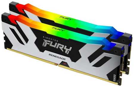 Оперативная память для компьютера 64Gb (2x32Gb) PC5-48000 6000MHz DDR5 DIMM CL32 Kingston FURY Renegade RGB KF560C32RSAK2-64