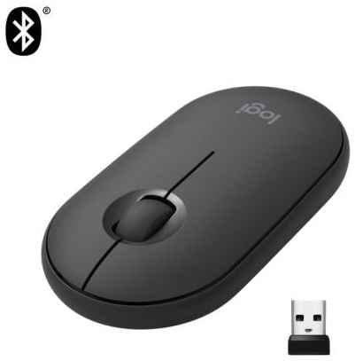 Мышь беспроводная Logitech Pebble M350 чёрный USB + Bluetooth 2034004775