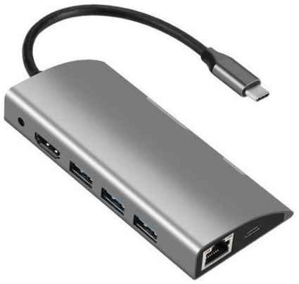 Концентратор USB Type-C VCOM Telecom CU459 2 х USB 3.0 RJ-45 USB Type-C серебристый 2034004789