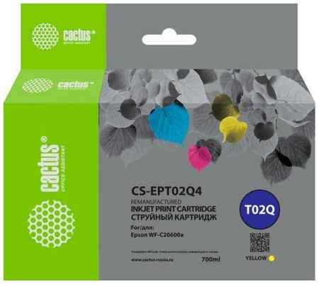 Картридж струйный Cactus CS-EPT02Q4 T02Q желтый (660мл) для Epson WorkForce Enterprise WF-C20600D4TW 2034007653