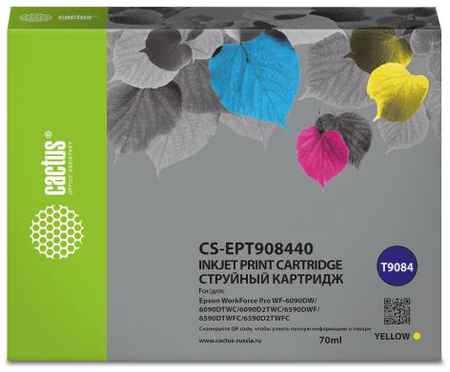 Картридж струйный Cactus CS-EPT908440 T9084 желтый (70мл) для Epson WorkForce WF-6090DW/WF-6590DWF Pro 2034014182