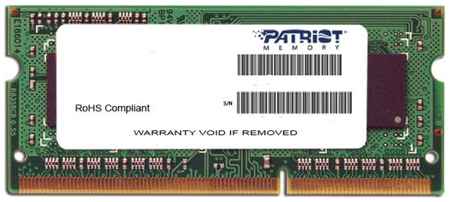 Оперативная память для ноутбука 4Gb (1x4Gb) PC3-12800 1600MHz DDR3 SO-DIMM CL11 Patriot PSD34G160081S 2034014395