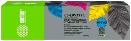 Картридж струйный Cactus CS-L0S31YC 976YC желтый (245мл) для HP PageWide P55250dw/ P57750dw MFP Managed 2034015983