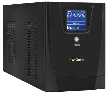 Exegate EX292636RUS ИБП ExeGate SpecialPro Smart LLB-3000.LCD.AVR.3SH.2C13.RJ.USB<3000VA/1800W, LCD, AVR,3*Schuko+2*C13,RJ45/11,USB, металлический