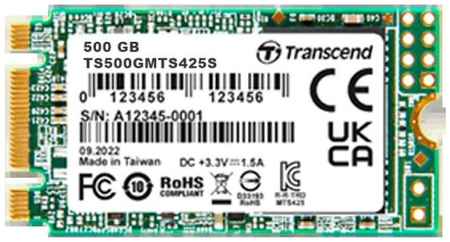 Твердотельный накопитель SSD M.2 Transcend 500Gb MTS425 (SATA3, up to 530/480MBs, 3D NAND, 180TBW, 22x42mm) 2034018912