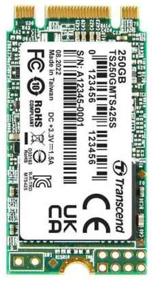 Твердотельный накопитель SSD M.2 Transcend 250Gb MTS425 (SATA3, up to 500/330MBs, 3D NAND, 90TBW, 22x42mm)