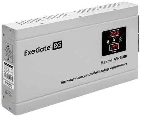 Стабилизатор напряжения ExeGate Master AV-1500 (1500ВА, 140-260В, цифр. индикация вход/вых. напряжения, 220В±8%, КПД 98%, 5 уровней защиты, задержка 2034020258