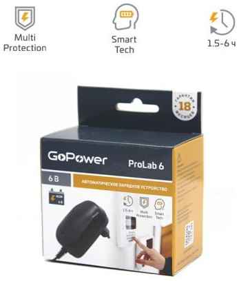 З/У для свинцово-кислотных аккумуляторов 6V GoPower ProLab 6 1.0A (1/100) 2034021008