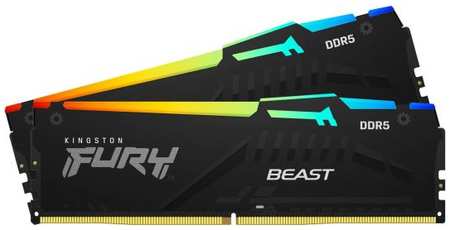 Оперативная память для компьютера 32Gb (2x16Gb) PC5-44800 5600MHz DDR5 DIMM Unbuffered CL40 Kingston FURY Beast RGB KF556C40BBAK2-32