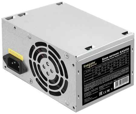 Exegate ES259591RUS-S Блок питания AAA450, ATX, SC, 8cm fan, 24p+4p, 2*SATA, 1*IDE + кабель 220V с защитой от выдергивания