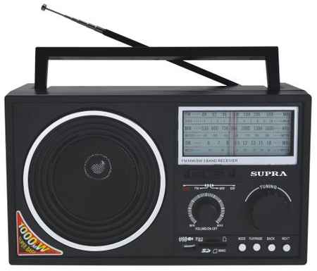 Радиоприемник портативный Supra ST-25U черный USB SD 2034025426