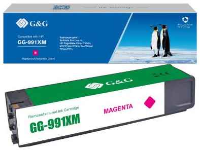 Cartridge G&G 991X дляHP PageWide Managed, (16 000стр.), пурпурный (замена M0K25XC,M0J98AE) 2034025595