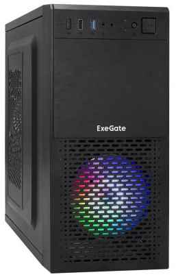 Exegate EX292981RUS Корпус Minitower ExeGate mEVO-7807 (mATX, без БП, 1*USB+1*USB3.0, 1x12 см с RGB подсветкой)