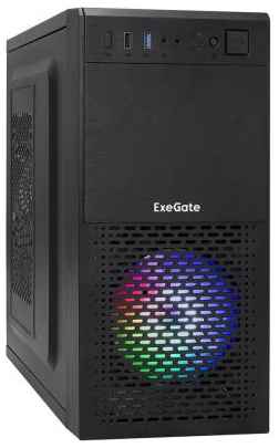 Exegate EX292985RUS Корпус Minitower ExeGate mEVO-7807-NPX600 (mATX, БП 600NPX 12см, 1*USB+1*USB3.0, 1x12 см с RGB подсветкой)