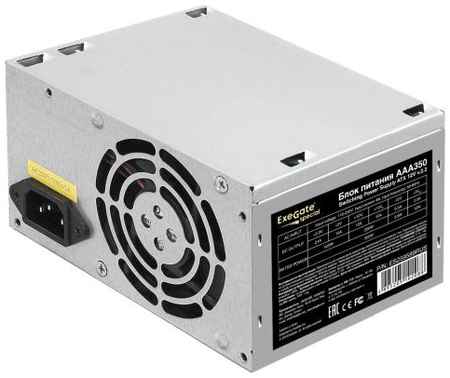 Блок питания 350W ExeGate AAA350 (ATX, PC, 8cm fan, 24pin, 4pin, 2xSATA, IDE, кабель 220V в комплекте)