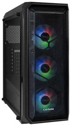 Корпус Miditower ExeGate i3 NEO-NPX600 (ATX, NPX600 12см, 2*USB+1*USB3.0, HD аудио, черный, 3 вент. 12см с RGB подсветкой, контроллер + ПДУ, ARGB MB к 2034028848