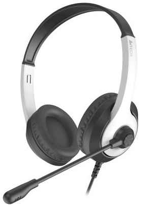 Наушники с микрофоном A4Tech Fstyler FH100U белый/черный 2м накладные USB оголовье (FH100U) 2034029694