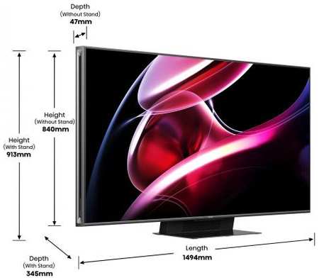 Телевизор LED Hisense 65 65UXKQ серый 4K Ultra HD 120Hz DVB-T DVB-T2 DVB-C DVB-S DVB-S2 USB WiFi Smart TV 2034030387