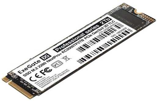 Накопитель SSD M.2 2280 2Tb ExeGate NextPro+ KC2000TP2TB (PCIe Gen3x4, NVMe, 22x80mm, 3D TLC)