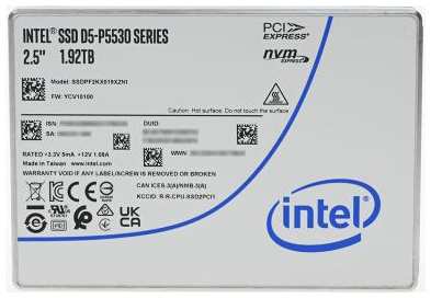 Intel SSD D5-P5530 Series (1.92TB, 2.5in PCIe 4.0 x4, TLC) 2034031228
