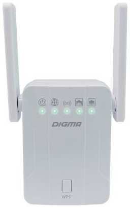 Повторитель беспроводного сигнала Digma D-WR300 N300 10/100BASE-TX/Wi-Fi белый (упак.:1шт) 2034033102