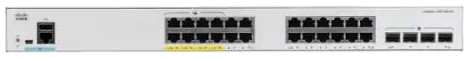 Cisco Catalyst 1000 24x 10/100/1000 RJ-45 PoE+, 4x 10Gb SFP+ uplinks, PoE+ 170W, Fanless, C1000-24P-4X-L 2034035955