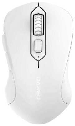 Мышь беспроводная Dareu LM115B Full White (полностью белый), DPI 800/1200/1600, подключение: ресивер 2.4GHz + Bluetooth, размер 107x59x38мм 2034036718