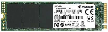 Накопитель SSD Transcend PCI-E 3.0 x4 500Gb TS500GMTE115S 115S M.2 2280 0.2 DWPD 2034037000