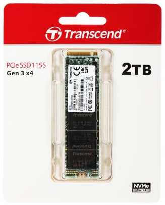 Твердотельный накопитель SSD M.2 Transcend 2.0Tb MTE115S (PCI-E 3.0 x4, up to 3200/1900Mbs, 3D NAND, 800TBW, NVMe 1.3, 22х80mm) 2034037925