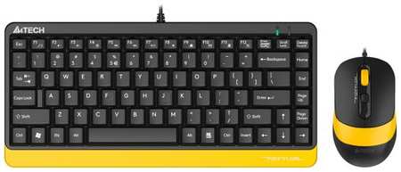 Клавиатура + мышь A4Tech Fstyler F1110 клав:черный/желтый мышь:черный/желтый USB Multimedia (F1110 BUMBLEBEE) 2034039244