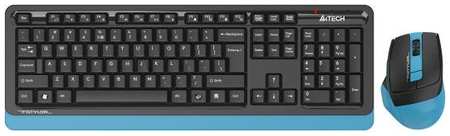 Клавиатура + мышь A4Tech Fstyler FG1035 клав:черный/синий мышь:черный/синий USB беспроводная Multimedia (FG1035 NAVY BLUE) 2034039248