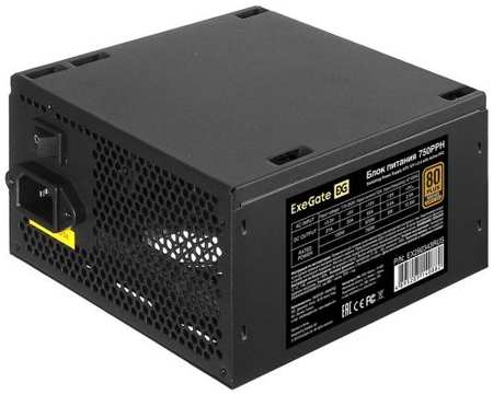 Блок питания 750W ExeGate 80 PLUS® Bronze 750PPH-OEM (ATX, APFC, КПД 89% (80 PLUS Bronze), 12cm fan, 24pin, 2x(4+4)pin, 4xPCI-E, 6xSATA, 3xIDE