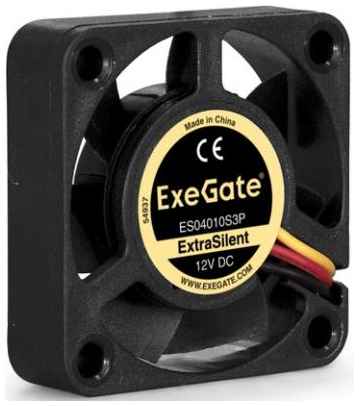 Exegate EX283364RUS Вентилятор ExeGate ExtraSilent ES04010S3P, 40x40x10 мм, подшипник скольжения, 3pin, 5000RPM, 24dBA 2034042702