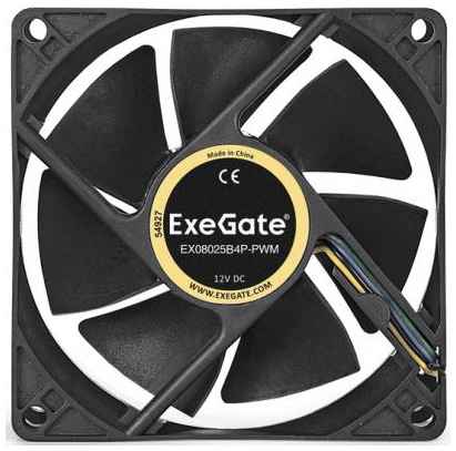 Exegate EX283378RUS Вентилятор ExeGate E08025B4P-PWM, 80x80x25 мм, двойной шарикоподшипник, 4pin, PWM, 22dBA 2034042733