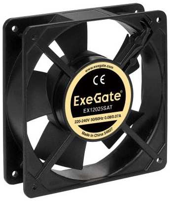 Exegate EX289016RUS Вентилятор 220В ExeGate EX12025SAT (120x120x25 мм, Sleeve bearing (подшипник скольжения), клеммы, 2100RPM, 32dBA) 2034042736