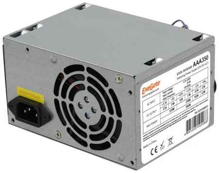 Exegate ES259589RUS-S Блок питания AAA350, ATX, SC, 8cm fan, 24p+4p, 2*SATA, 1*IDE + кабель 220V с защитой от выдергивания