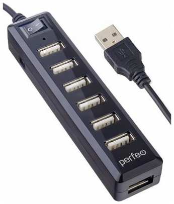 Концентратор USB 2.0 Perfeo PF-H034 7 x USB 2.0 черный 2034042778