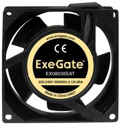 Exegate EX289002RUS Вентилятор 220В ExeGate EX08038SAT (80x80x38 мм, Sleeve bearing (подшипник скольжения), клеммы, 2400RPM, 36dBA) 2034042791