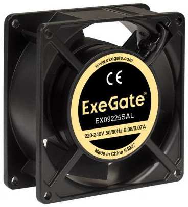 Exegate EX289005RUS Вентилятор 220В ExeGate EX09225SAL (92x92x25 мм, Sleeve bearing (подшипник скольжения), подводящий провод 30 см, 2500RPM, 34dBA) 2034042793