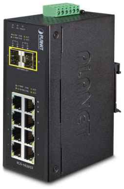 PLANET IP30 Industrial 8-Port 10/100/1000T + 2-Port 100/1000X SFP Ethernet Switch (-40~75 degrees C)