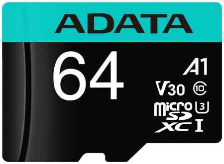 ADATA Карта памяти microSDXC 64Gb A-Data AUSDX64GUI3V30SA2-RA1 2034046066
