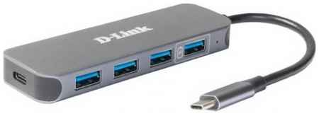 Концентратор USB Type-C D-Link DUB-2340/A1A 4 х USB 3.0 USB Type-C серый 2034046419