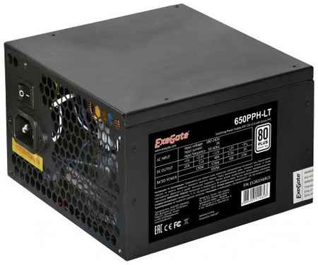 Exegate EX282046RUS-S Блок питания 650W ExeGate 650PPH-LT-S, RTL, 80+, ATX, APFC, 12cm, 24p, (4+4)p, 5*SATA, 3*IDE, с защитой от выдергивания