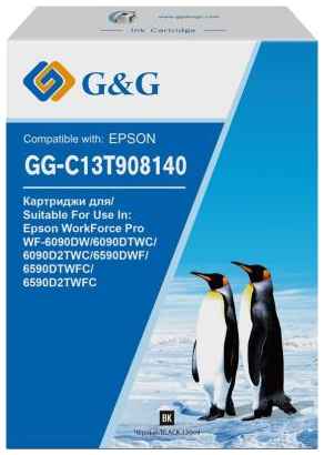 Картридж струйный G&G GG-C13T908140 черный (130мл) для Epson WorkForce Pro WF-6090DW/6090DTWC/6090D2TWC/6590DWF 2034049308