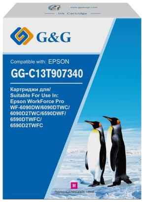 Картридж струйный G&G GG-C13T907340 пурпурный (120мл) для Epson WorkForce Pro WF-6090DW/6090DTWC/6090D2TWC/6590DWF 2034049315